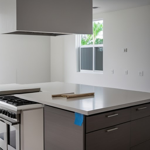 Gray kitchen hood finish detail