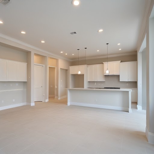 Interior living room with beige finish
