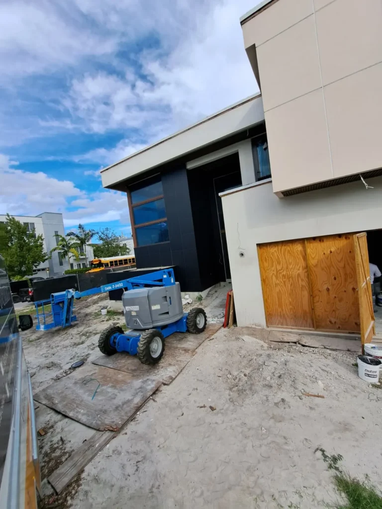 Exterior facade painting process